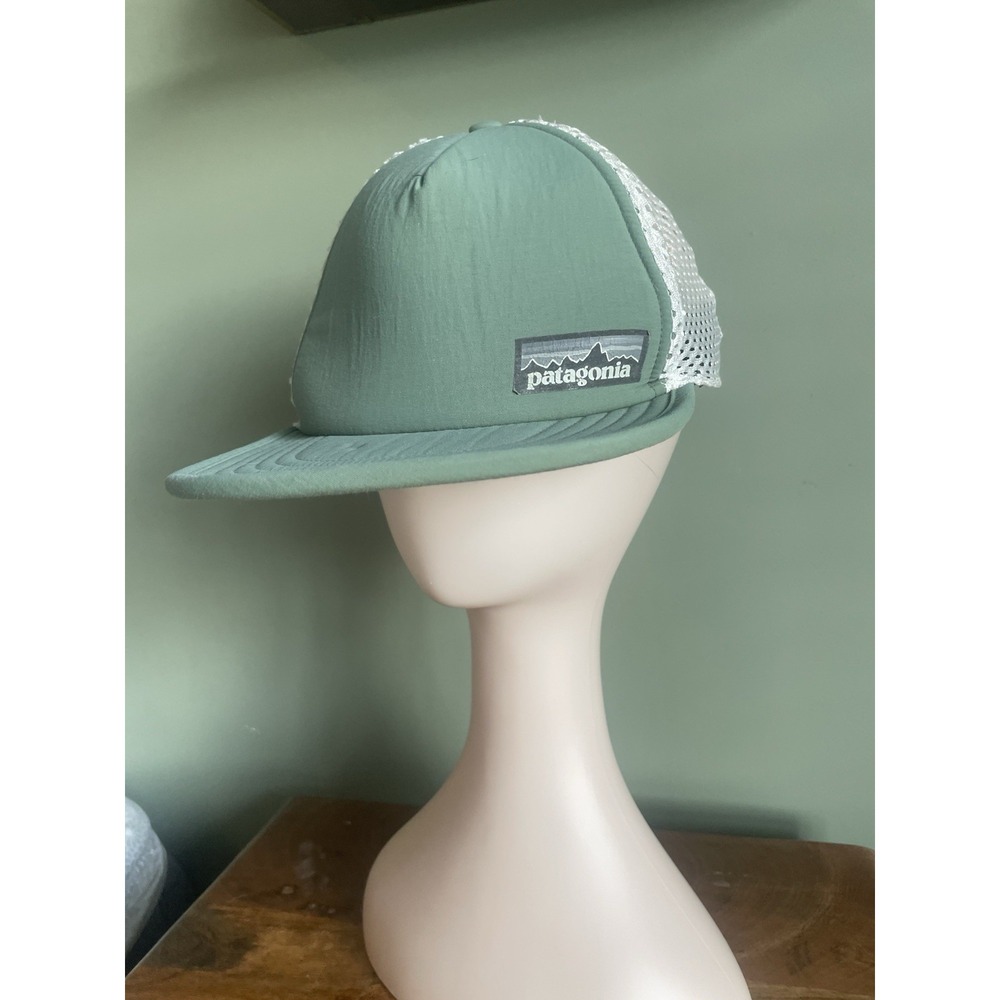 Patagonia Duckbill Trucker Hat Mint Teal White Mesh Trail Running Adjustable Cap